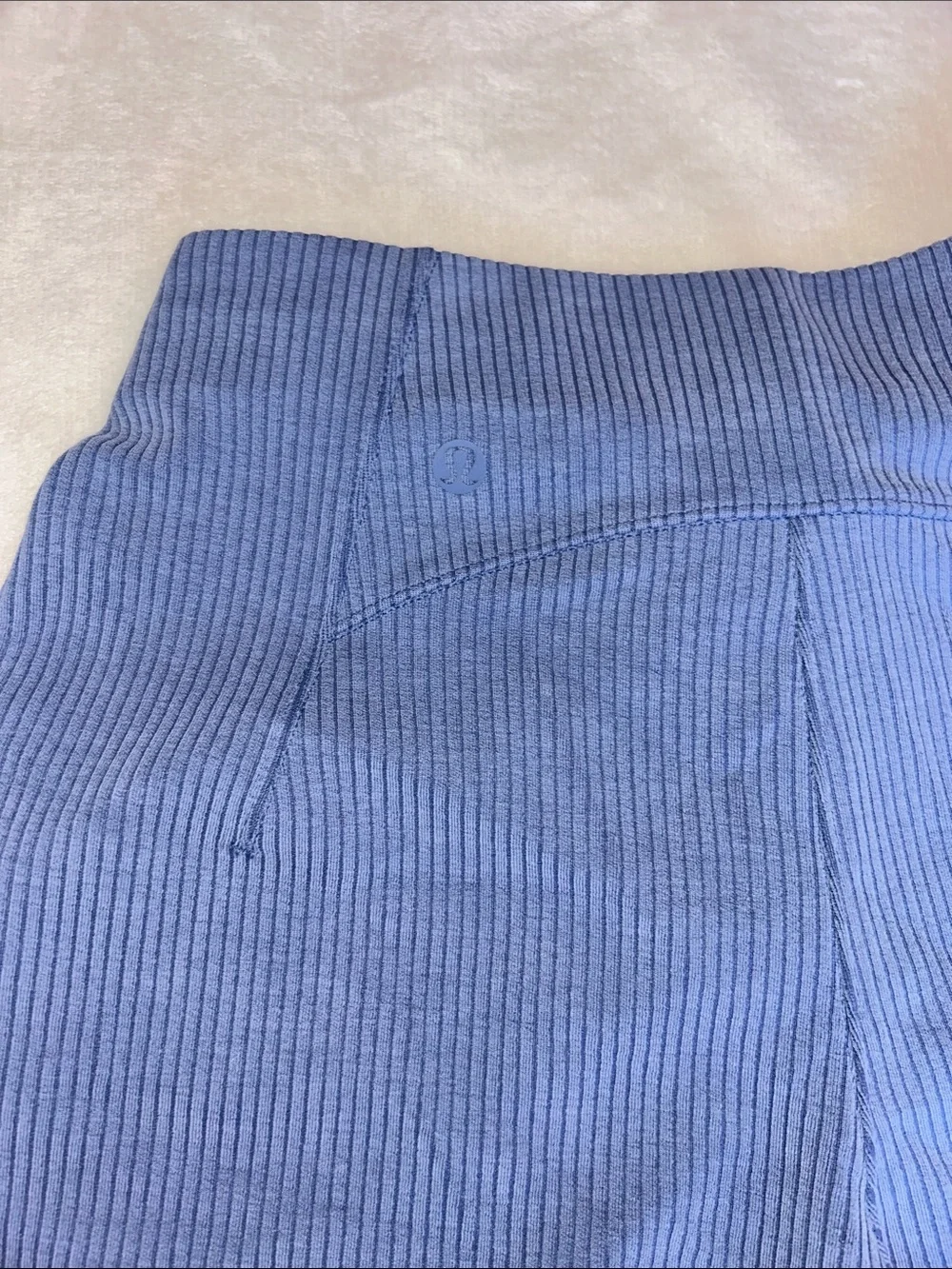 lululemon athletica Ribbed High-Waist Blue Shorts